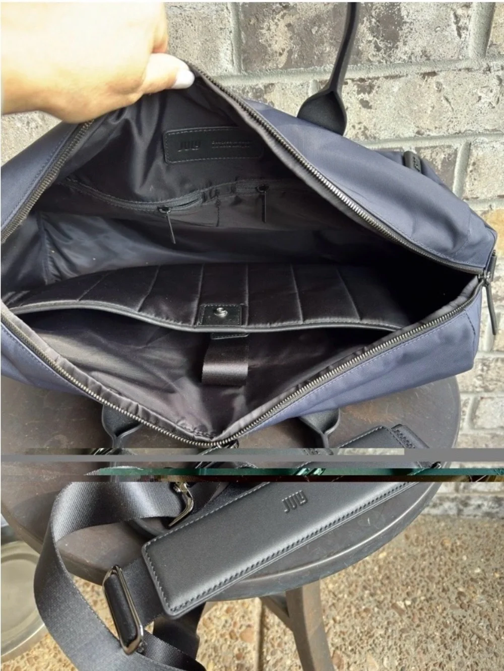 NEW July Carry All Weekender Bag French Navy Blue Travel Duffle